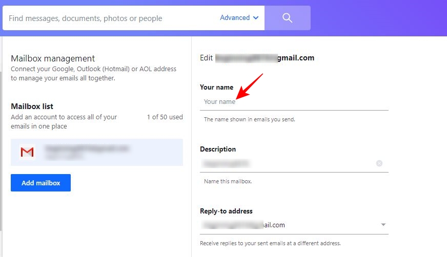 Change Sender name option for Yahoo mailbox