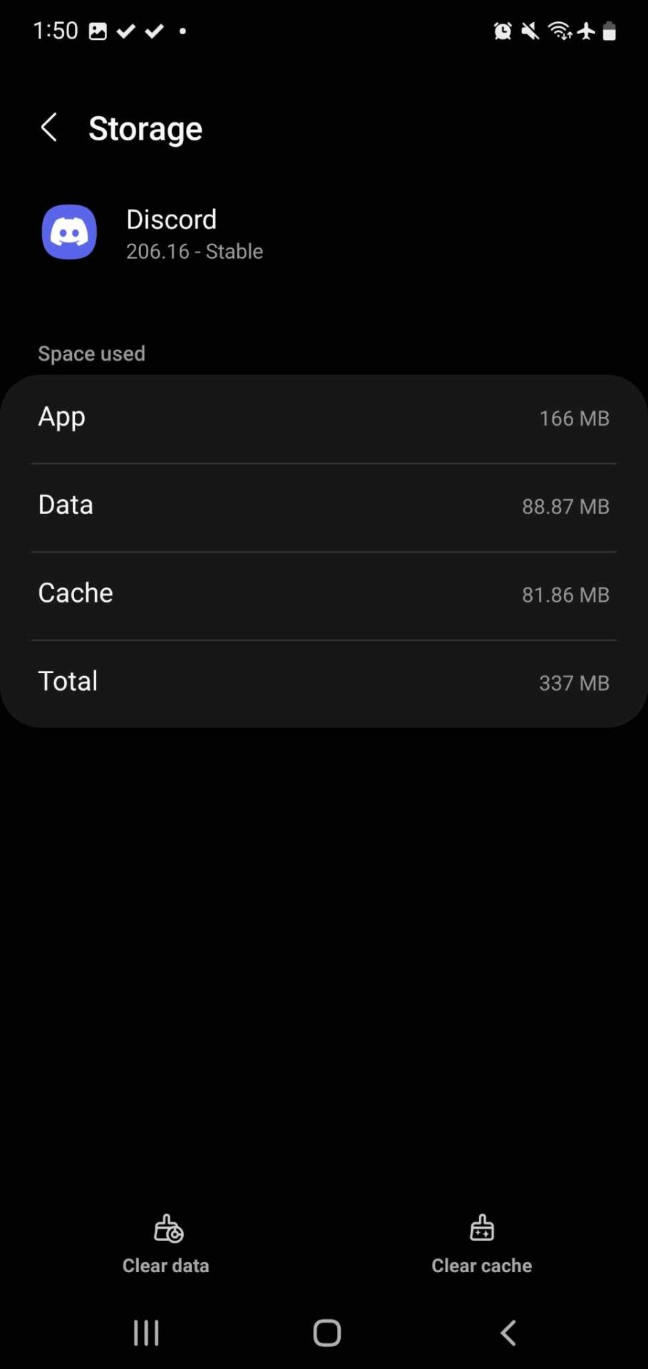 Clear cache option on Android