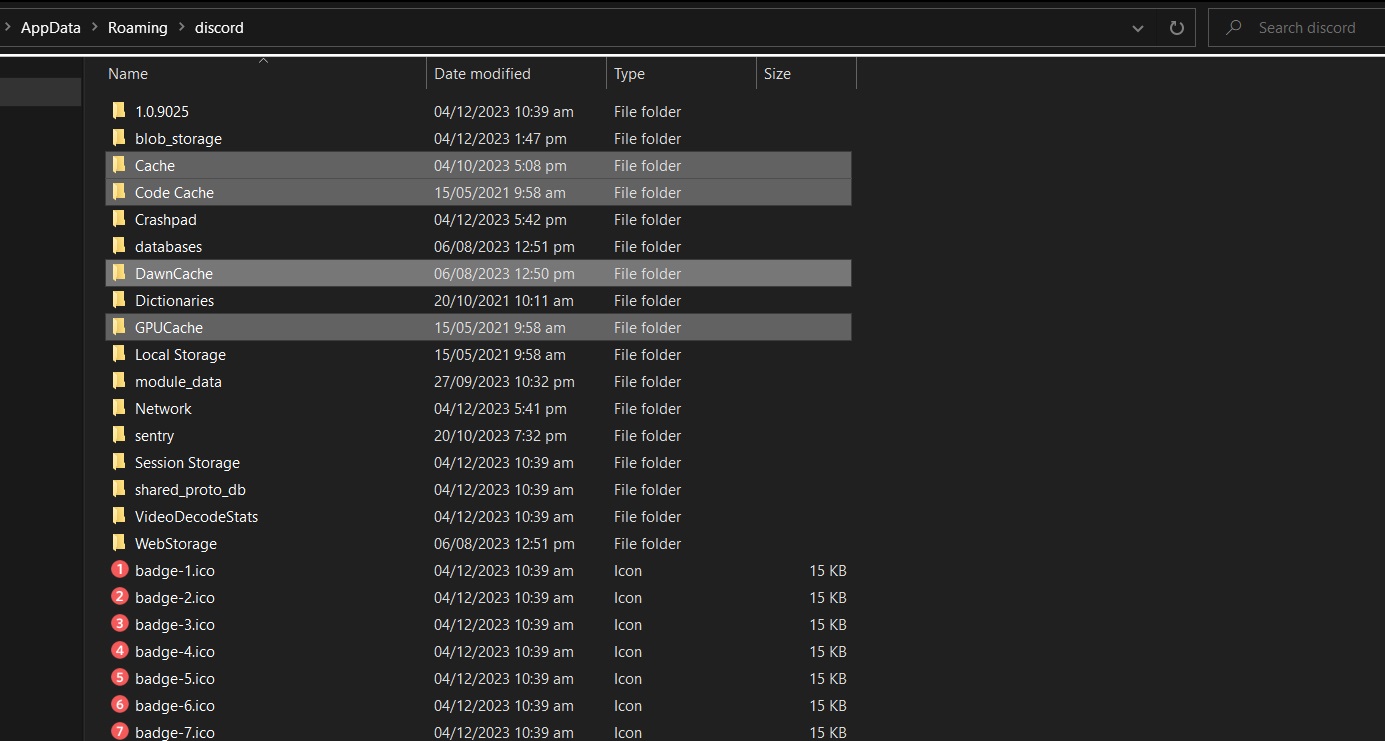 Clearing cache on Discord app on PC