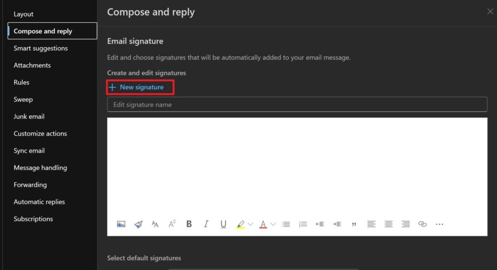 Compose Reply Email Signature