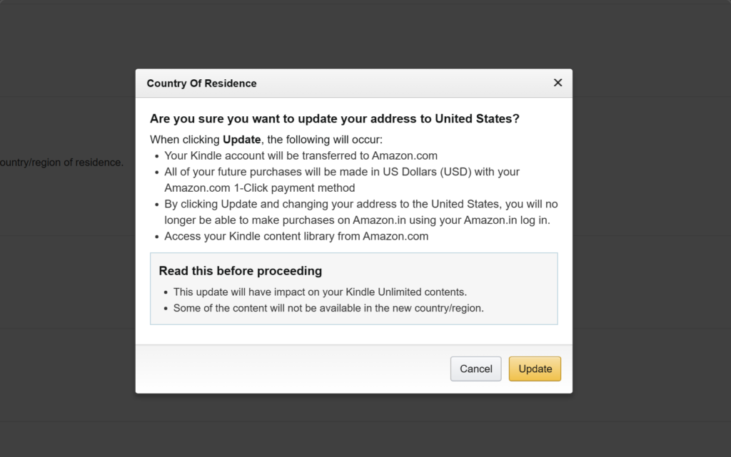 Confirm Address Change Amazon Account