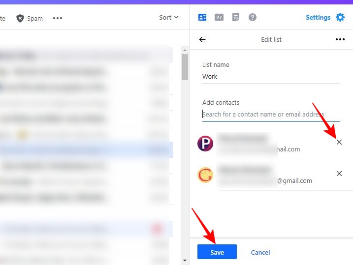 Delete contact from Yahoo Mail distribution list