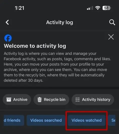 Facebook Videos Watched