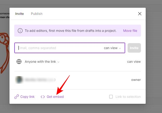 Get embed option on Figma