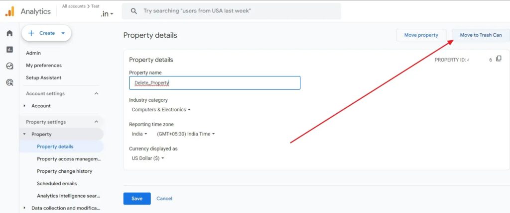 Move To Trash Can Google Analytics