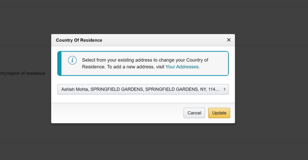 New Address for Amazon Account Migration