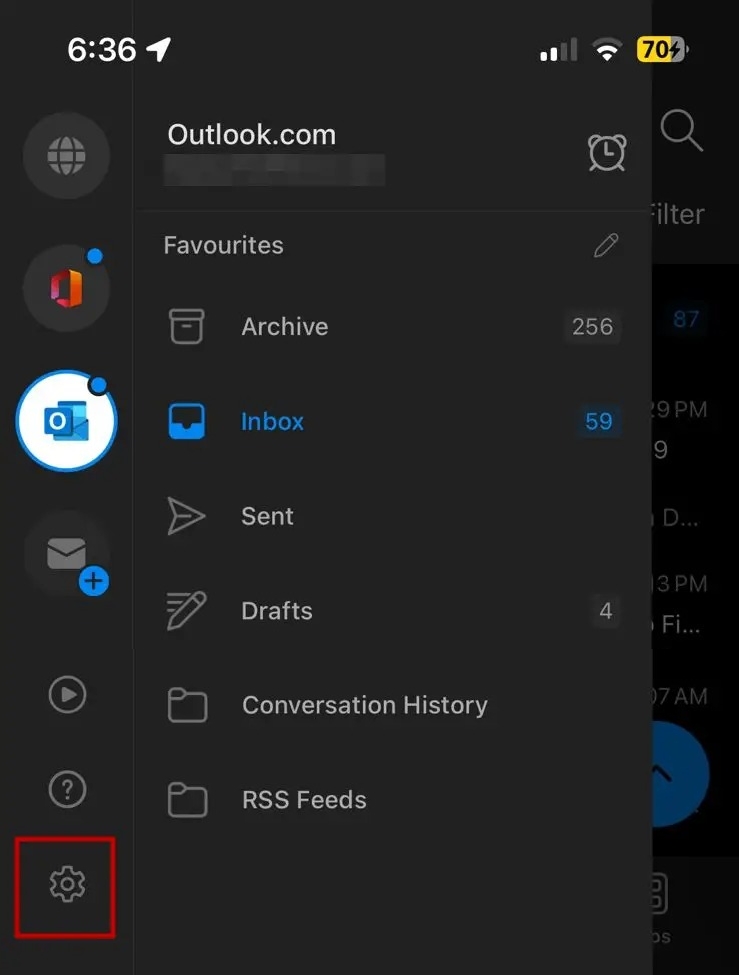 Outlook Mobile Settings