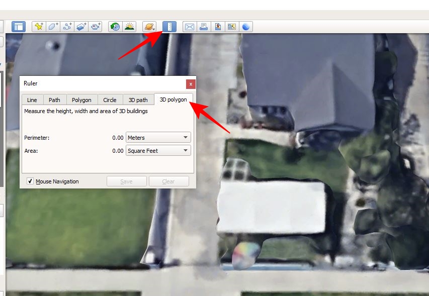 Select Ruler on Google Earth