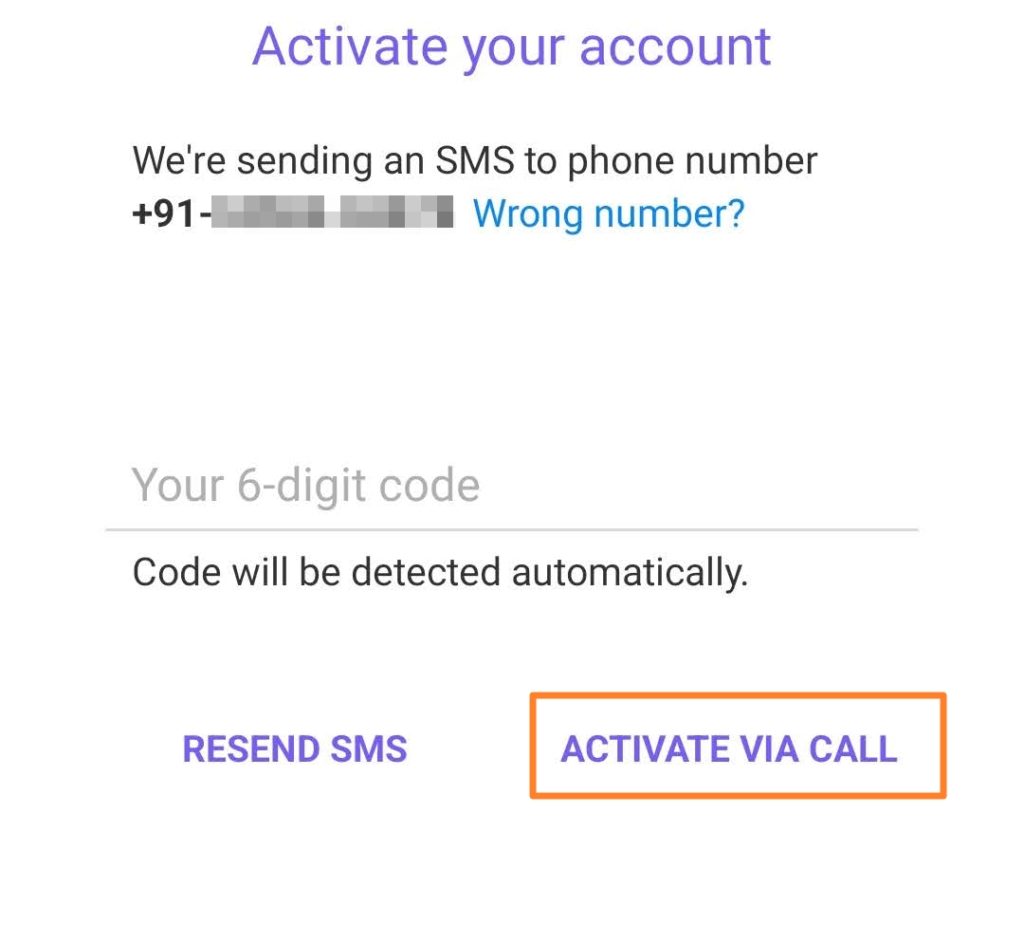 Viber Activation by Call