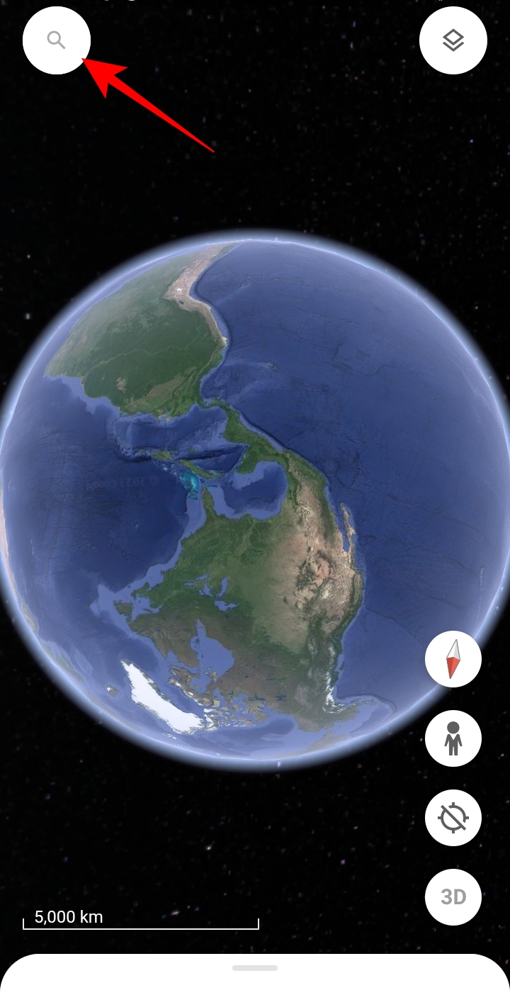 Search icon on Google earth