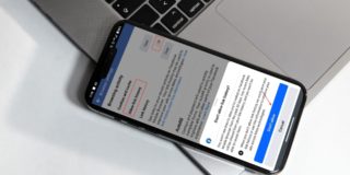 Android phone showing Link History settings on Facebook
