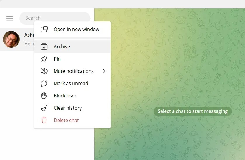 Archive Telegram Chats Desktop