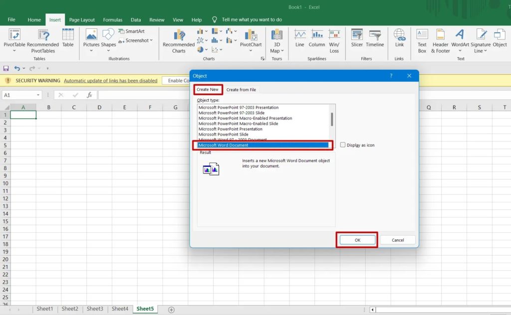 Excel Create New Word Doc
