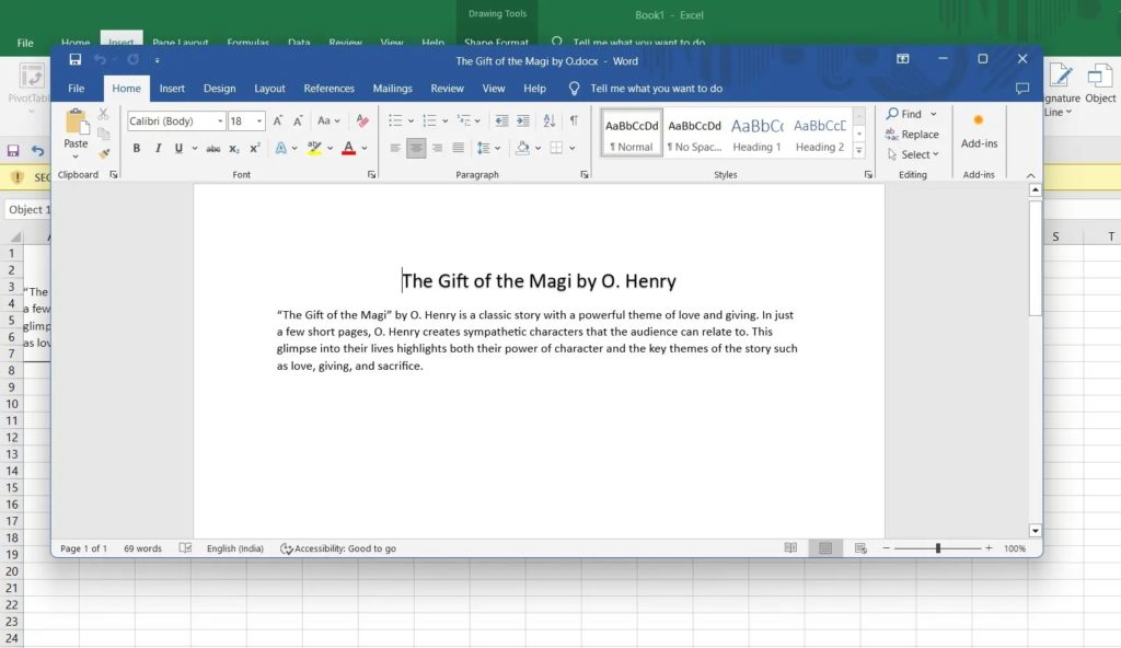 Excel Edit Document Object Edit