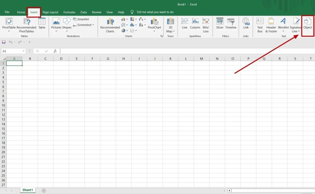 Excel Insert Menu