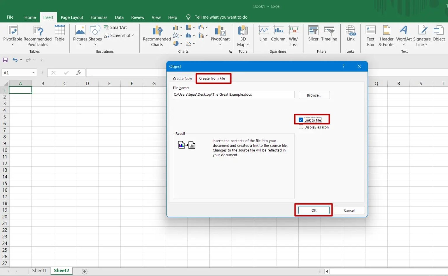 How to Insert a Word Document in Excel - Tech Junkie