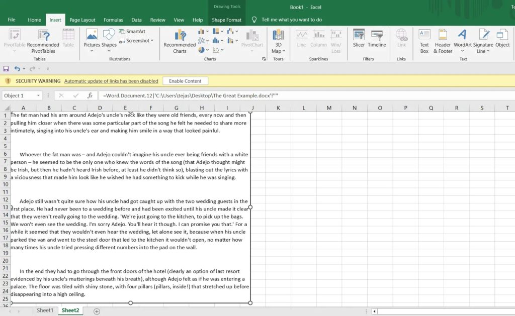 Excel Link To File Result