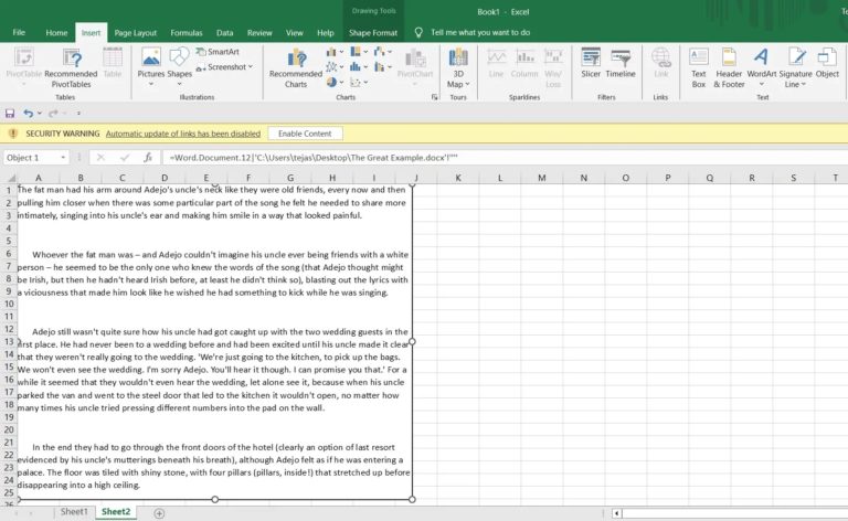 How to Insert a Word Document in Excel - Tech Junkie