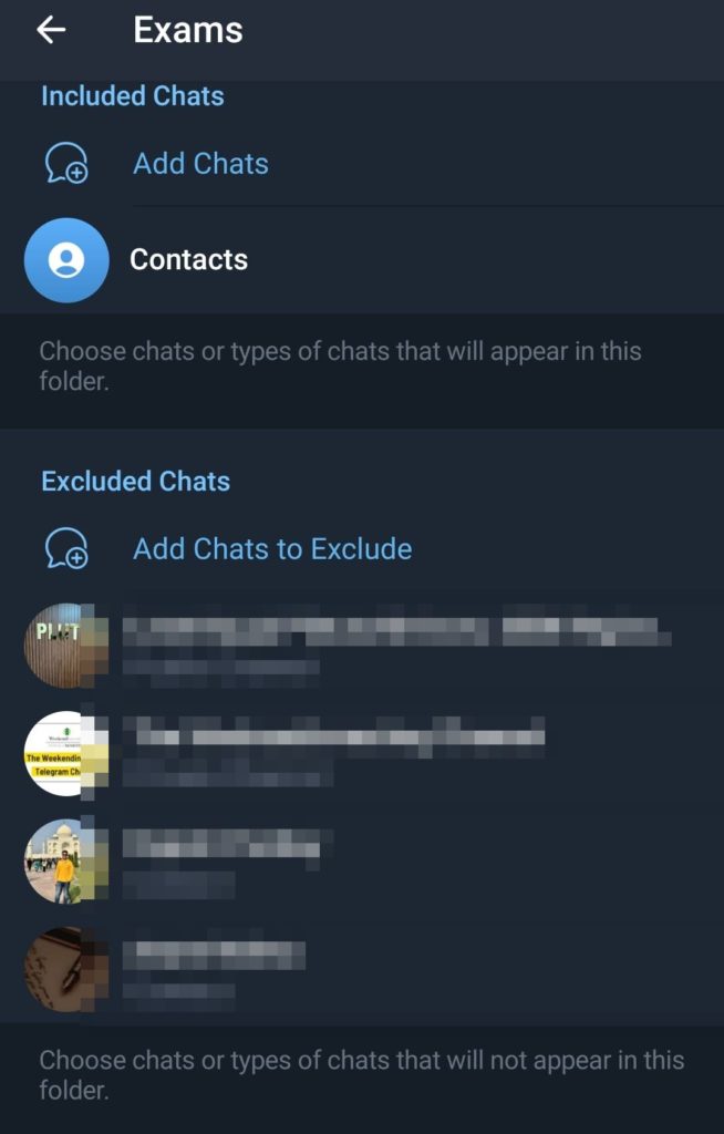 Exclude Chats from Chat Folder