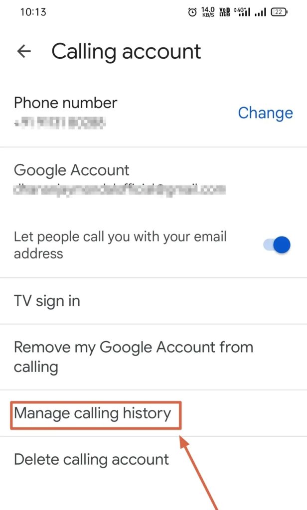 Manage callling histiory optiuon in Google Meet Mobile to delete previous calls.