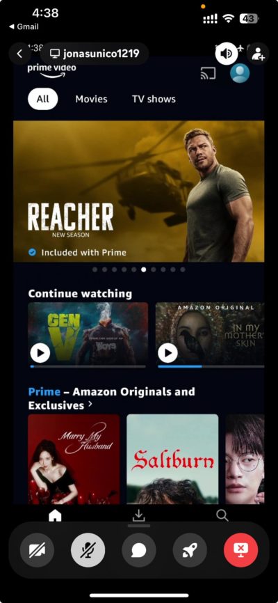 Prime Video streaming via Discord app