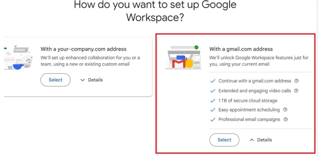 Setting Up Mail Address For Google Workspace Account