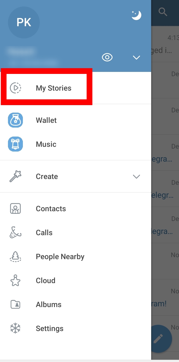 Settings option in iMe Android app