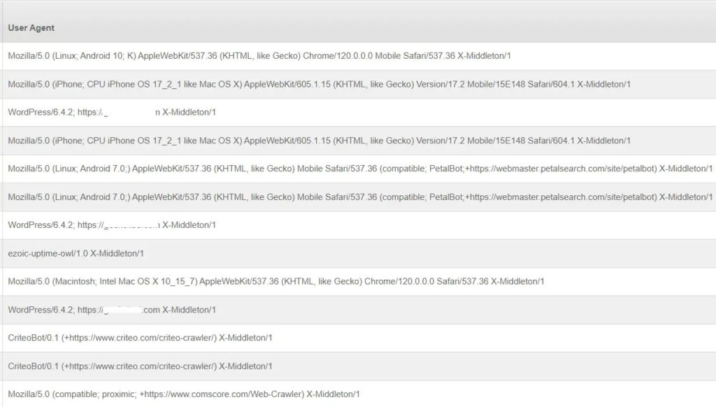 User Agent in Cpanel Stats