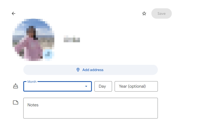 Add Birthday Details with Notes Google Contacts