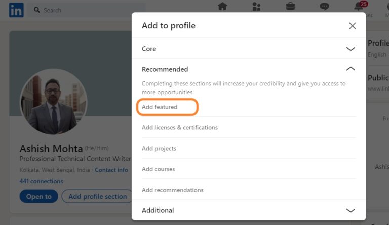 How to Add Your Resume to LinkedIn - Add Featured Section In LinkedIn Profile 768x445 
