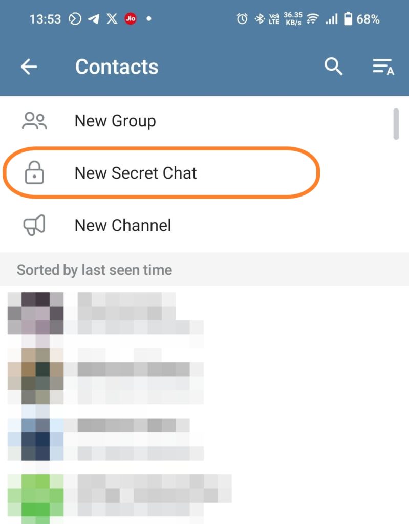 New Secret Chat Telegram