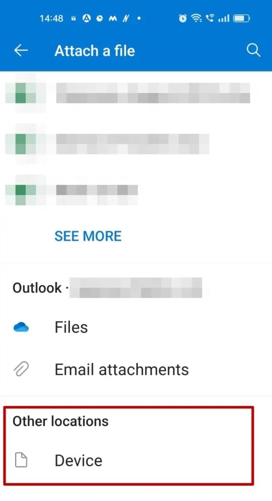 Outlook Android Choose Device