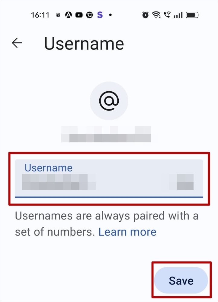 Signal Mobile Add Username
