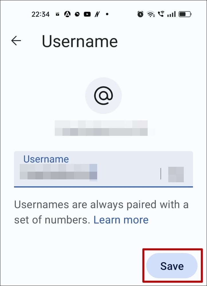 Signal Mobile Edit Username Screen