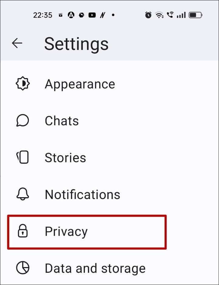 Signal Mobile Privacy Settings