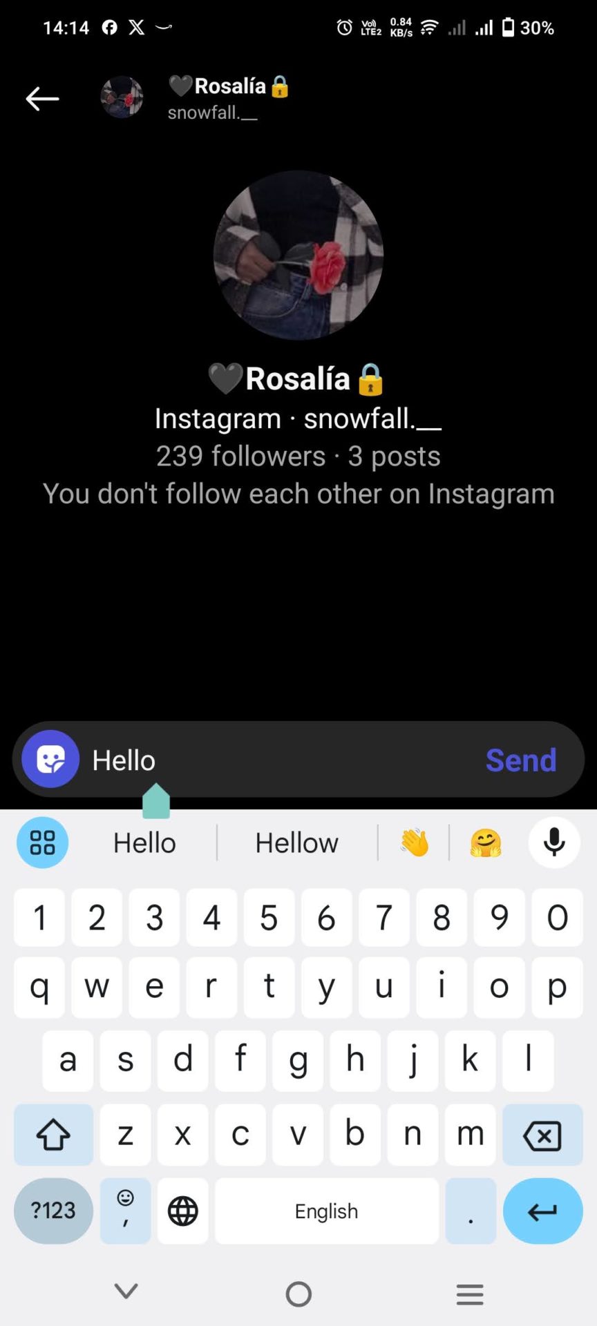 ecrire un message privé sur instagram