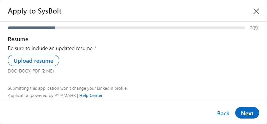 Upload Resume Linkedin Job