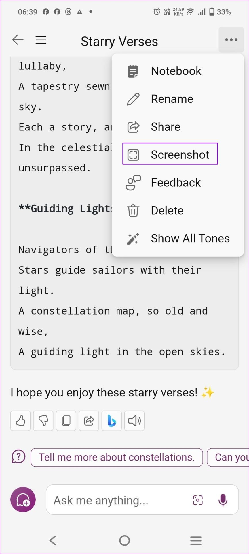 How to Take Screenshots of Microsoft Edge Copilot Chat on Android and ...