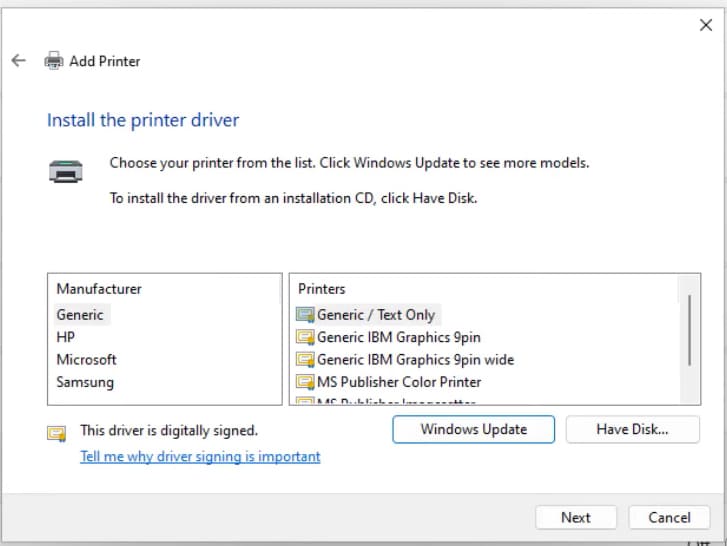 How to Install an Old Printer Manually in Windows 11 5