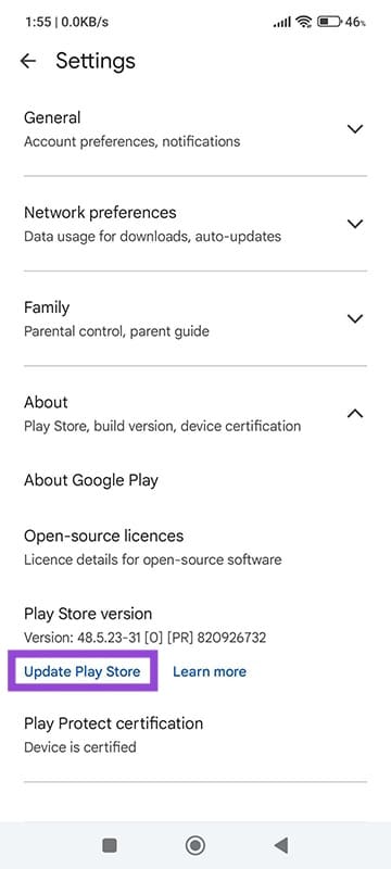 Common Causes and Fixes for Android Error Code 505 on Google Play 4
