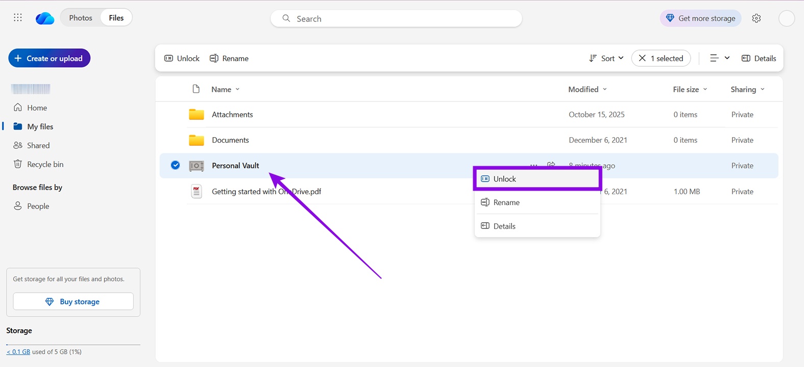 How to Fix an Out-of-Date Personal Vault in OneDrive 2