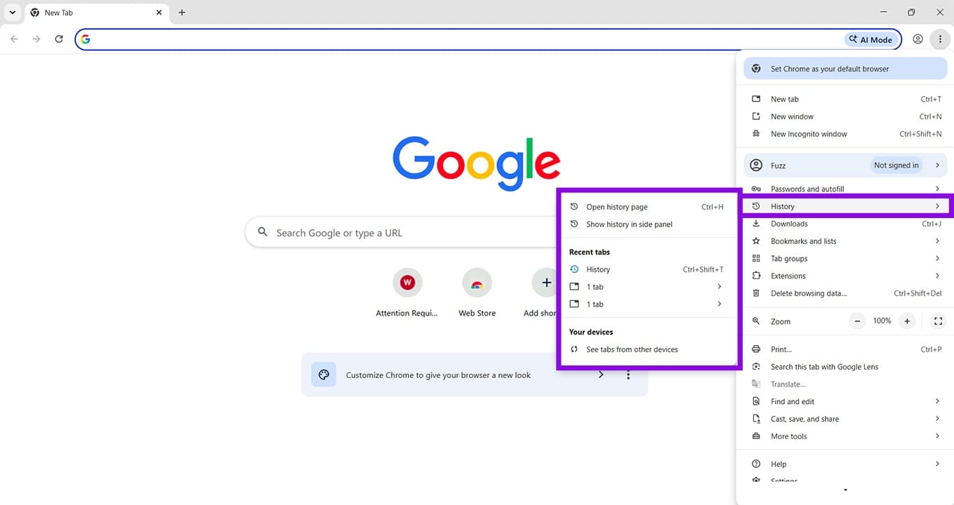 Different Ways to View Your Browser History 2