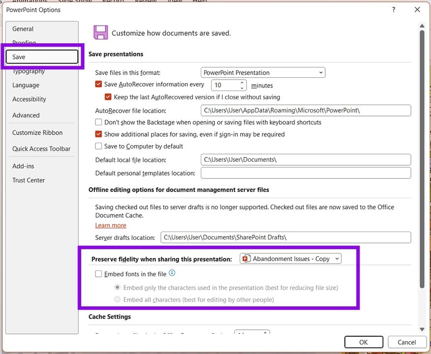 How to Embed Fonts in Microsoft PowerPoint Presentation 2