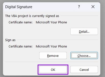 How to Digitally Sign Your Excel Macros for Authenticity 7