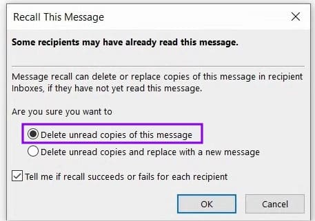 Outlook Recall Message Not Working – How to Fix 2
