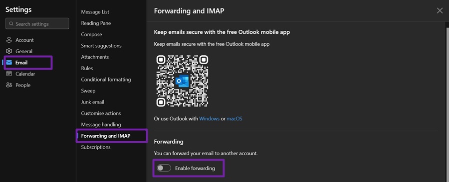 Can’t Forward Emails in Outlook 2