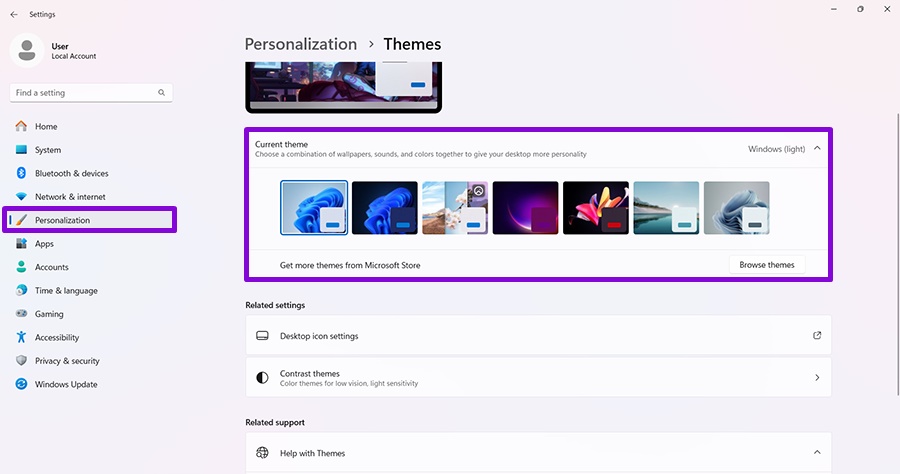 Installed Desktop Themes Aren't Appearing or Syncing With the Microsoft Store Library 1