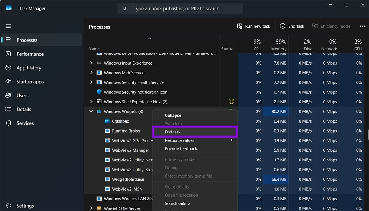 How to Fix Frozen Widgets on the Windows Taskbar 1